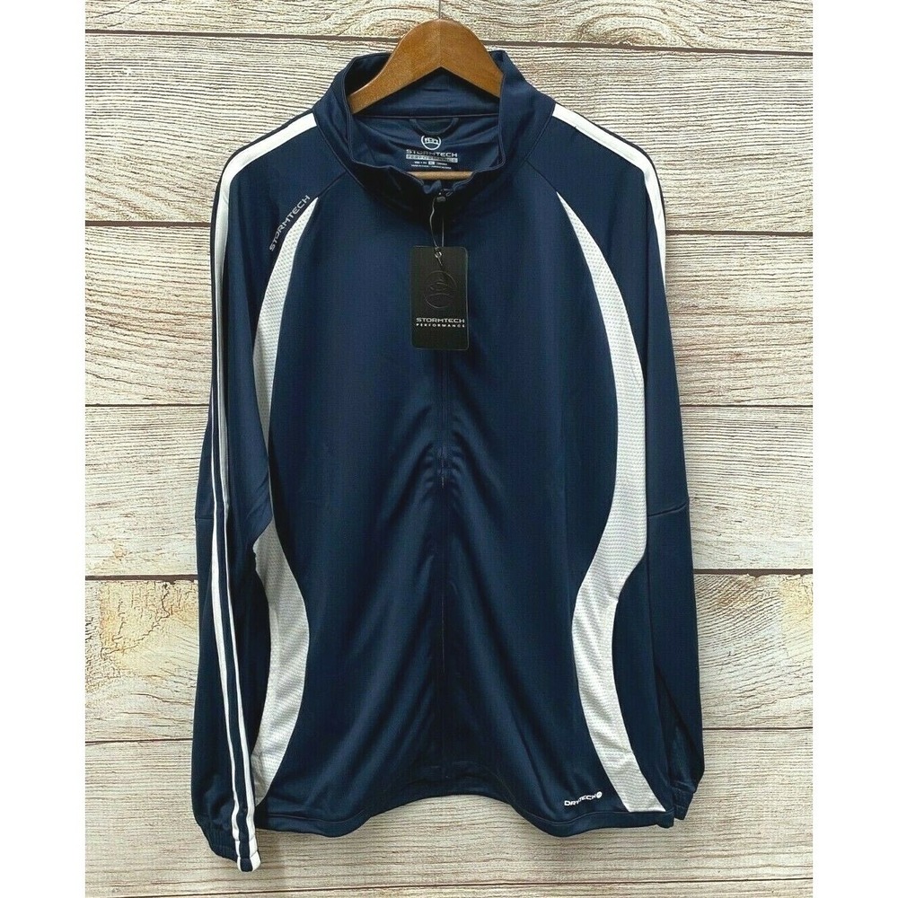 Stormtech Track‎ Jacket Mens Size XL Navy & White Dry Tech Track Jacket New